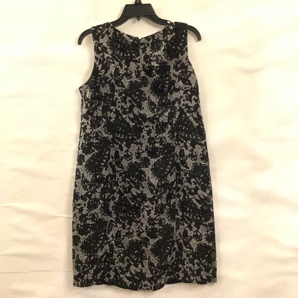 Coldwater Creek Elegant Scroll Sheath Dress Black Gray Sleeveless Size P14 - Picture 7 of 11